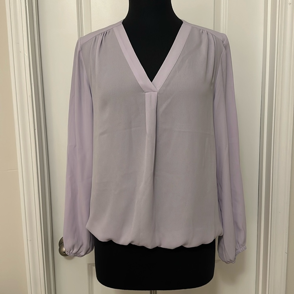 Chaus Purple Long Sleeved Vneck Shirt NWT size Small